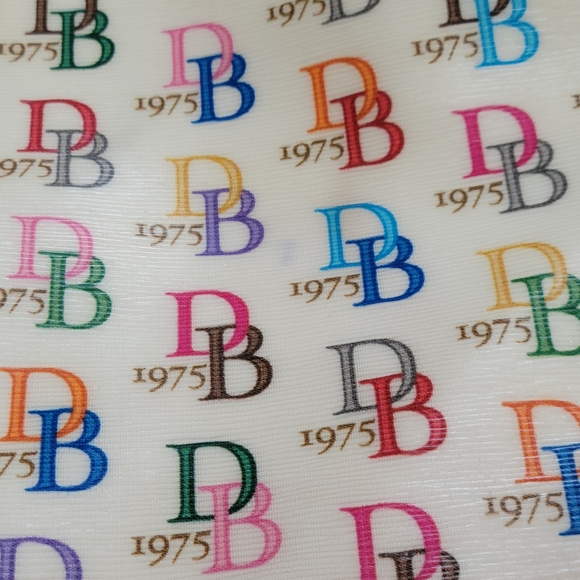 Dooney & Bourke RARE, VTG, AWL, Y2K DB1975 Rainbow Large Zip Tote, DUCK Fob - Picture 11 of 16